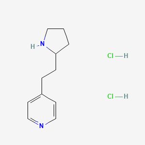 molecular formula C11H18Cl2N2 B1531823 4-[2-(Pyrrolidin-2-yl)ethyl]pyridine dihydrochloride CAS No. 2098023-87-9
