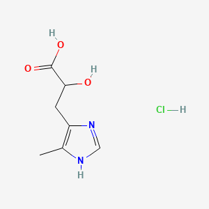 molecular formula C7H11ClN2O3 B15318232 2-hydroxy-3-(4-methyl-1H-imidazol-5-yl)propanoicacidhydrochloride 