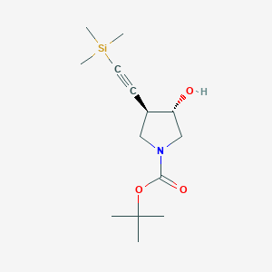 molecular formula C14H25NO3Si B1531826 tert-butyl (3S,4R)-3-hydroxy-4-[2-(trimethylsilyl)ethynyl]pyrrolidine-1-carboxylate CAS No. 2227896-01-5