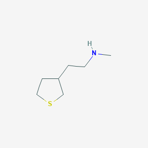 molecular formula C7H15NS B15318313 N-methyl-2-(tetrahydrothiophen-3-yl)ethan-1-amine 