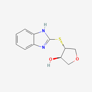 molecular formula C11H12N2O2S B1531833 (3R,4R)-4-(1H-1,3-benzodiazol-2-ylsulfanyl)oxolan-3-ol CAS No. 2165692-71-5