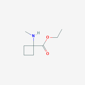 molecular formula C8H15NO2 B15318459 Ethyl 1-(methylamino)cyclobutane-1-carboxylate 