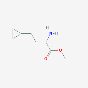 molecular formula C9H17NO2 B15318473 Ethyl 2-amino-4-cyclopropylbutanoate 