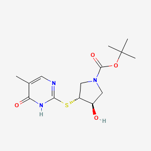 tert-butyl (3R,4R)-3-hydroxy-4-[(4-hydroxy-5-methylpyrimidin-2-yl)sulfanyl]pyrrolidine-1-carboxylate
