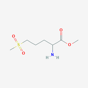 molecular formula C7H15NO4S B15318557 Methyl 2-amino-5-(methylsulfonyl)pentanoate 