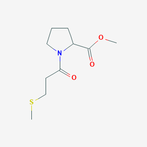 molecular formula C10H17NO3S B15318569 Methyl1-[3-(methylsulfanyl)propanoyl]pyrrolidine-2-carboxylate 