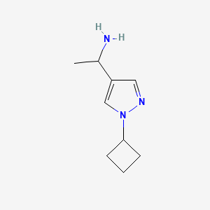 molecular formula C9H15N3 B1531857 1-(1-cyclobutyl-1H-pyrazol-4-yl)ethan-1-amine CAS No. 1781159-65-6