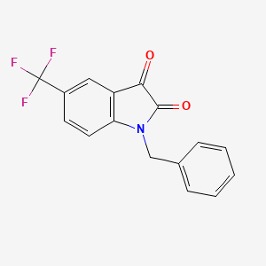molecular formula C16H10F3NO2 B15318578 1-Benzyl-5-trifluoromethylindoline-2,3-dione 