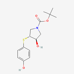molecular formula C15H21NO4S B1531858 tert-butyl (3R,4R)-3-hydroxy-4-[(4-hydroxyphenyl)sulfanyl]pyrrolidine-1-carboxylate CAS No. 2290680-27-0