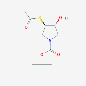 tert-butyl (3R,4R)-3-(acetylsulfanyl)-4-hydroxypyrrolidine-1-carboxylate