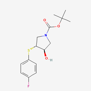 molecular formula C15H20FNO3S B1531869 tert-butyl (3R,4R)-3-[(4-fluorophenyl)sulfanyl]-4-hydroxypyrrolidine-1-carboxylate CAS No. 2277321-40-9