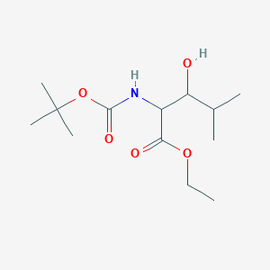 molecular formula C13H25NO5 B1531876 Ethyl 2-[(tert-butoxycarbonyl)amino]-3-hydroxy-4-methylpentanoate CAS No. 1424941-11-6
