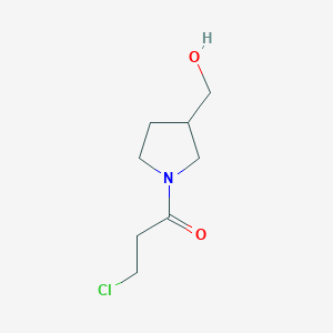 molecular formula C8H14ClNO2 B1531879 3-氯-1-[3-(羟甲基)吡咯烷-1-基]丙酮 CAS No. 1564503-67-8