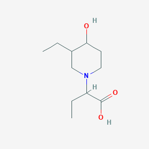 2-(3-Ethyl-4-hydroxypiperidin-1-yl)butanoic acid