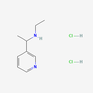 molecular formula C9H16Cl2N2 B15318984 Ethyl[1-(pyridin-3-yl)ethyl]aminedihydrochloride 