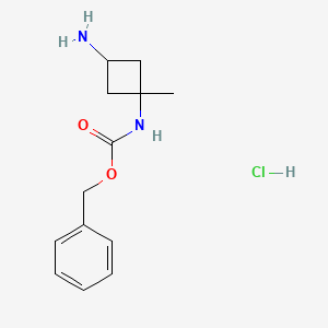 molecular formula C13H19ClN2O2 B15319000 benzylN-[(1r,3s)-3-amino-1-methylcyclobutyl]carbamatehydrochloride 