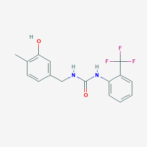 molecular formula C16H15F3N2O2 B15319014 3-[(3-Hydroxy-4-methylphenyl)methyl]-1-[2-(trifluoromethyl)phenyl]urea 