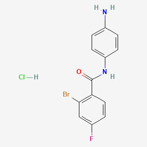 molecular formula C13H11BrClFN2O B1531902 N-(4-aminophenyl)-2-bromo-4-fluorobenzamide hydrochloride CAS No. 1578088-24-0