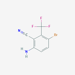 molecular formula C8H4BrF3N2 B1531903 6-Amino-3-bromo-2-(trifluoromethyl)benzonitrile CAS No. 1805186-38-2