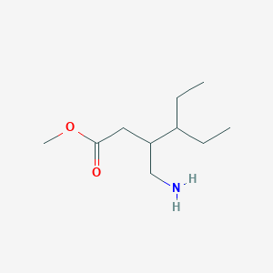 molecular formula C10H21NO2 B15319128 Methyl 3-(aminomethyl)-4-ethylhexanoate 