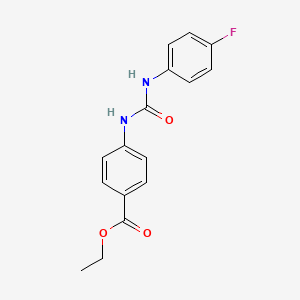molecular formula C16H15FN2O3 B15319168 Ethyl 4-{[(4-fluorophenyl)carbamoyl]amino}benzoate 