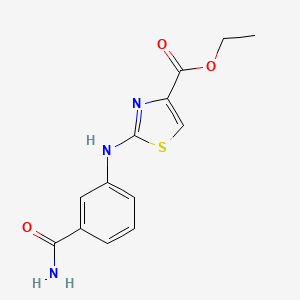 molecular formula C13H13N3O3S B15319201 Ethyl2-[(3-carbamoylphenyl)amino]-1,3-thiazole-4-carboxylate 