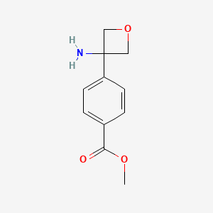 molecular formula C11H13NO3 B15319213 Methyl 4-(3-aminooxetan-3-yl)benzoate 