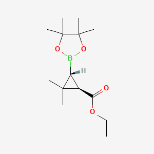 molecular formula C14H25BO4 B15319300 rac-ethyl (1R,3R)-2,2-dimethyl-3-(tetramethyl-1,3,2-dioxaborolan-2-yl)cyclopropane-1-carboxylate 