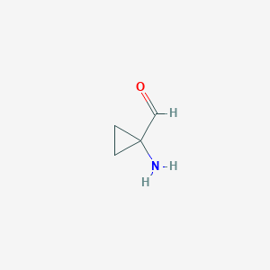 molecular formula C4H7NO B15319354 1-Aminocyclopropane-1-carbaldehyde 
