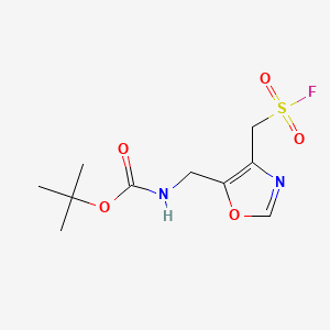 molecular formula C10H15FN2O5S B15319563 tert-butylN-({4-[(fluorosulfonyl)methyl]-1,3-oxazol-5-yl}methyl)carbamate 