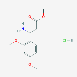 molecular formula C12H18ClNO4 B15319662 Methyl3-amino-3-(2,4-dimethoxyphenyl)propanoatehydrochloride 