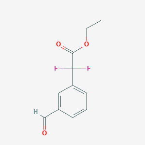 molecular formula C11H10F2O3 B1531975 Ethyl 2,2-difluoro-2-(3-formylphenyl)acetate CAS No. 1860875-97-3