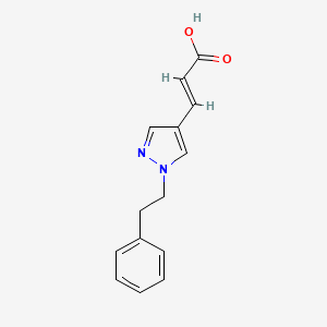 molecular formula C14H14N2O2 B1531976 (2E)-3-[1-(2-phenylethyl)-1H-pyrazol-4-yl]prop-2-enoic acid CAS No. 2098159-84-1