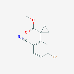 molecular formula C12H10BrNO2 B15319782 Methyl1-(5-bromo-2-cyanophenyl)cyclopropane-1-carboxylate 
