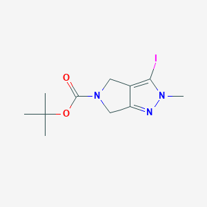 molecular formula C11H16IN3O2 B15319828 tert-butyl 3-iodo-2-methyl-2,6-dihydropyrrolo[3,4-c]pyrazole-5(4H)-carboxylate 