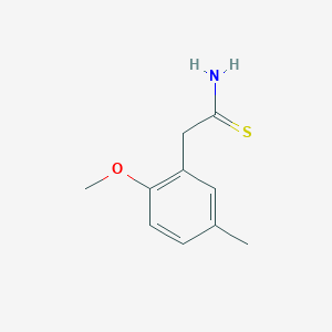 molecular formula C10H13NOS B15319886 2-(2-Methoxy-5-methylphenyl)ethanethioamide 