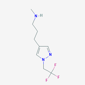 molecular formula C9H14F3N3 B1531992 methyl({3-[1-(2,2,2-trifluoroethyl)-1H-pyrazol-4-yl]propyl})amine CAS No. 1998410-93-7