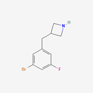 molecular formula C10H11BrFN B15319925 3-(3-Bromo-5-fluorobenzyl)azetidine 