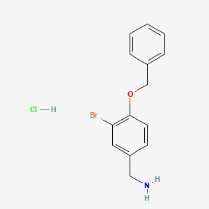 molecular formula C14H15BrClNO B1531993 Benzenemethanamine, 3-bromo-4-(phenylmethoxy)-, hydrochloride CAS No. 375854-71-0