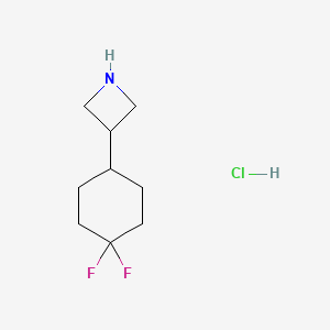 molecular formula C9H16ClF2N B15319934 3-(4,4-Difluorocyclohexyl)azetidinehydrochloride 