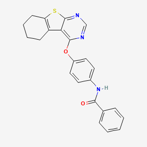 molecular formula C23H19N3O2S B15320079 N-[4-(5,6,7,8-tetrahydro[1]benzothieno[2,3-d]pyrimidin-4-yloxy)phenyl]benzamide 