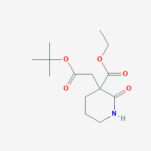 molecular formula C14H23NO5 B15320096 Ethyl3-[2-(tert-butoxy)-2-oxoethyl]-2-oxopiperidine-3-carboxylate 