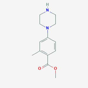 molecular formula C13H18N2O2 B15320224 Methyl 2-methyl-4-(piperazin-1-yl)benzoate 