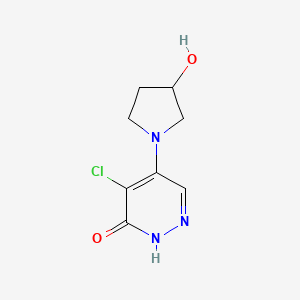 molecular formula C8H10ClN3O2 B1532050 4-chloro-5-(3-hydroxypyrrolidin-1-yl)pyridazin-3(2H)-one CAS No. 2092592-44-2