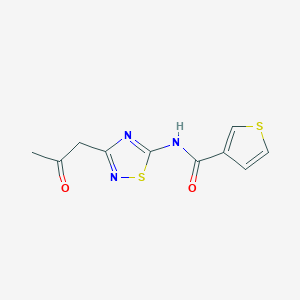 N-(3-(2-oxopropyl)-1,2,4-thiadiazol-5-yl)thiophene-3-carboxamide