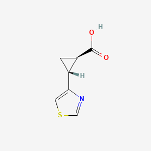 molecular formula C7H7NO2S B15320626 rac-(1R,2R)-2-(1,3-thiazol-4-yl)cyclopropane-1-carboxylicacid 