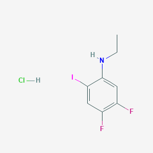molecular formula C8H9ClF2IN B15320640 N-ethyl-4,5-difluoro-2-iodoanilinehydrochloride 