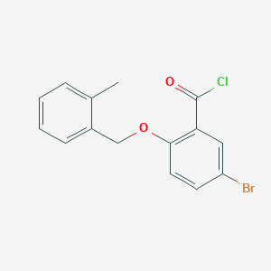 molecular formula C15H12BrClO2 B1532068 5-Bromo-2-[(2-methylbenzyl)oxy]benzoyl chloride CAS No. 1160250-54-3