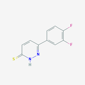 molecular formula C10H6F2N2S B1532069 6-(3,4-Difluorophenyl)pyridazine-3-thiol CAS No. 1692584-41-0