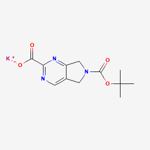 molecular formula C12H14KN3O4 B15320692 potassium6-[(tert-butoxy)carbonyl]-5H,6H,7H-pyrrolo[3,4-d]pyrimidine-2-carboxylate CAS No. 2803861-39-2